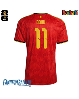 Belgia Jeremy Doku #11 Tricou Fotbal Replică Mondial 2026 Barbati Acasa